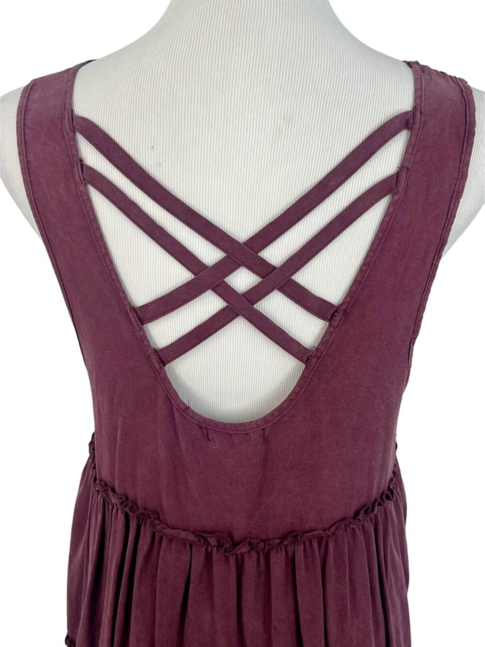 RARE NWOT Knot Sisters Tiered Hem Strappy Back Dress OS | Coquette Indie Sleaze - Picture 8 of 16